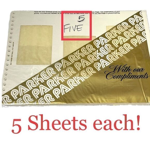 Vintage Ben Parker HeatSeal Photo Album 35V Refill Pages (5 Sheets) - Picture 1 of 14
